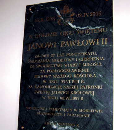 tablica pamiątkowa Jan Paweł II