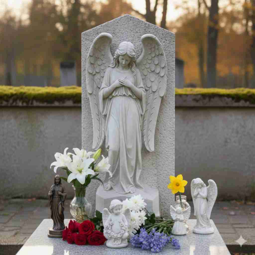 Anioł na nagrobku – symbol opieki, światła i duchowej nadziei