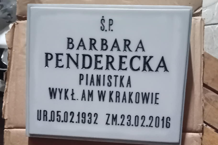 Tablica nagrobkowa Penderecka